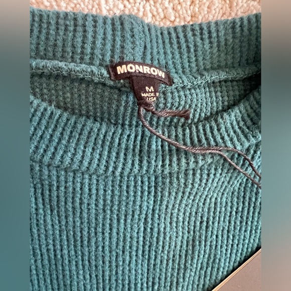 Monrow Brushed Thermal Long Sleeve Mock Neck Mini Dress in Abyss NWT! size Med - Picture 4 of 9